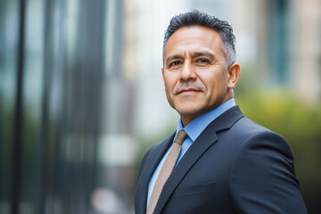 Fototapeta premium business portrait of a mature middle-aged man in suit outdoors