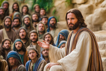 Jesus teaching desciples or people © TrungKien