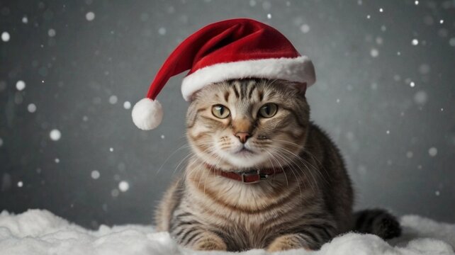 image of a cat dressed in a festive Christmas costume