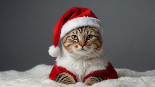 image of a cat dressed in a festive Christmas costume