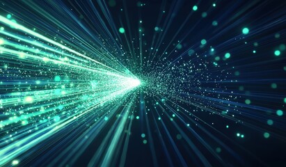Fototapeta premium Abstract teal light burst