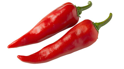 Vibrant red chili peppers on transparent background for culinary and design projects