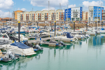 St Helier marina and Albert Harbour in St Helier on the island of Jersey