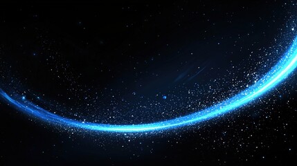 Obraz premium Blue light streak in space