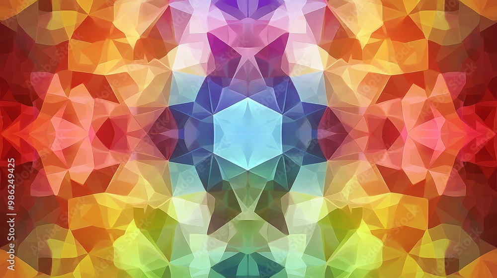 Poster abstract geometric pattern colorful triangles geometric background low poly art