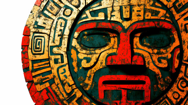 Abstract maya and aztec art symbols