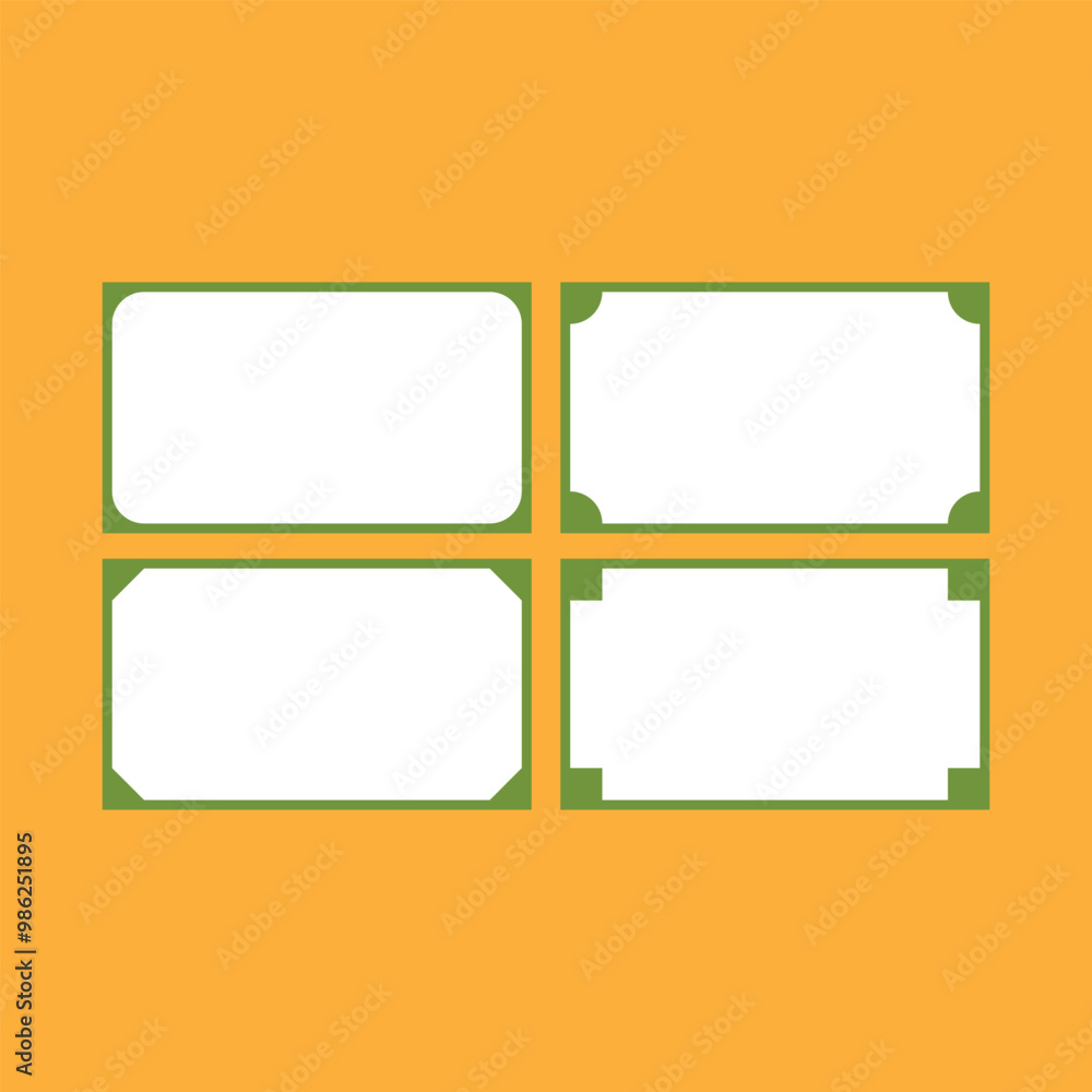 Aufkleber set of four blank rectangle frames with space for text. printable name label stickers with designs s