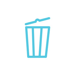 Illustration of trash can icon. Trash bin icon Logo Design Element. Graphic element resources. Flat design style icon for ui button application. user interface design elements
