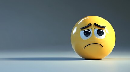 3D Sad Emoji Illustration