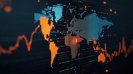Creative financial chart turning into global network, stock exchange, international finance