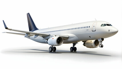 Obraz premium Commercial passenger airplane isolated on white background , aviation, transportation, travel, aircraft, flying, jet