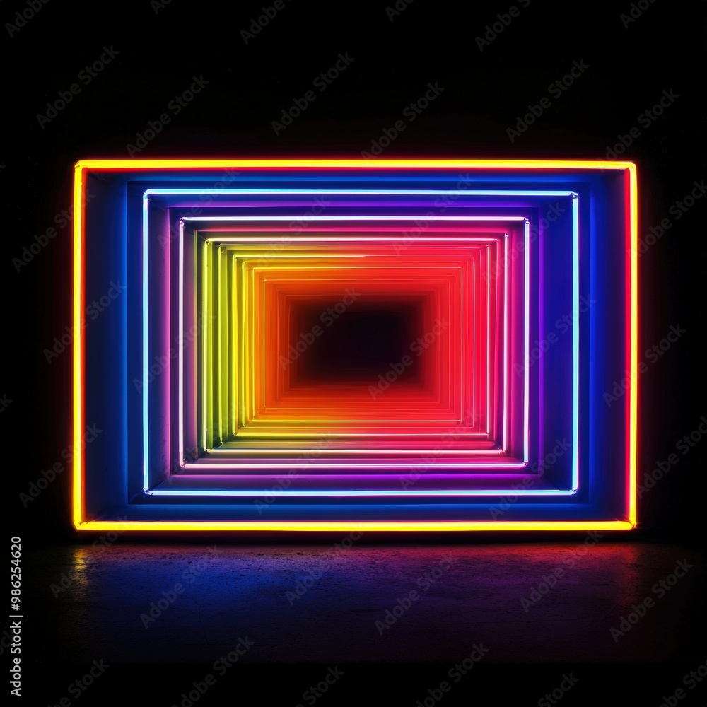 Sticker Neon rainbow frame glow