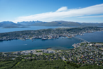 View over Tromso, Norway from Storsteinen viewpoint