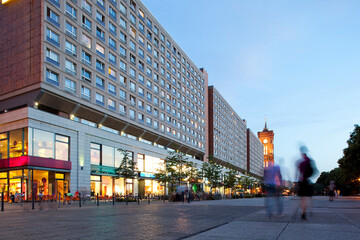 Stelzenhaus Building With Rotes Rathaus in the Background, Berlin at Dusk