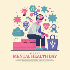 World Mental Health Day Social Media Post banner template