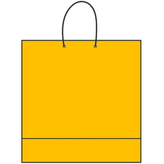 yellow shopping bag cartoon illustration