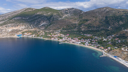 Cinarli Village view from sea in Marmara Island of Turkey. Aerial view of Marmara island Cinarli , Turkey. Marmara island view from sea in Turkey.