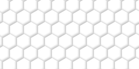 Fototapeta premium Abstract pattern with hexagonal white and gray technology line paper background. Hexagonal 3d vector grid tile and mosaic structure simple style hexagonal graphic concept. Futuristic surface design. 