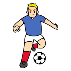 Football Soccer Player Dribling