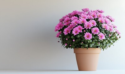 Pink Flowers in a Terracotta Pot