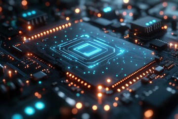 Obraz premium Glowing Circuit Board