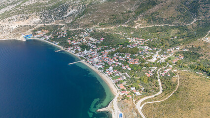 Cinarli Village view from sea in Marmara Island of Turkey. Aerial view of&nbsp;Marmara island Cinarli , Turkey. Marmara island view from sea in Turkey.