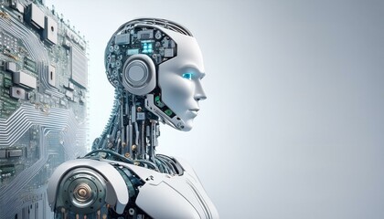 main board ai robot tech background