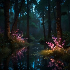 Obraz premium river at night 