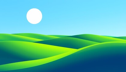 Obraz premium landscape with green hills and sky