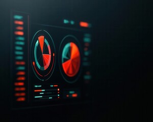 Fototapeta premium Futuristic financial dashboard showing portfolio data, investment concept, performance tracking