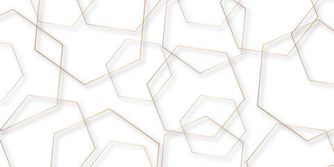 Modern simple style seamless pattern with hexagonal graphic design. Geometric art deco texture mosaic white background. abstract molecular structures in technology, wallpaper background, vector.	