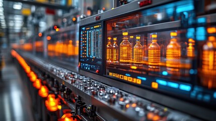 Automated Bottling Line in a Modern Factory