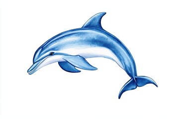 Fototapeta premium Dolphin illustration, white isolate background.