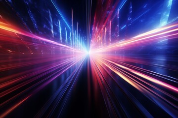 Obraz premium Colorful lights in tunnel streaks background image