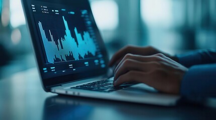 Businessman using digital portfolio management tool, investment performance, portfolio analysis