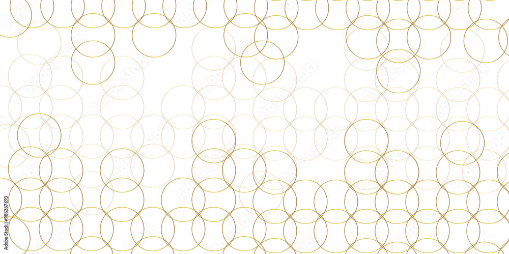 Aufkleber Abstract background golden circle stock line background. abstract artistic of geometric background Gold circles abstract seamless vector pattern. Minimal style white website banner, decoration Vector.