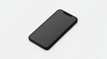 Modern black smartphone on a white isolated background showcasing sleek design and advanced features.