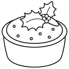 coloring page for kids bold line art Christmas 