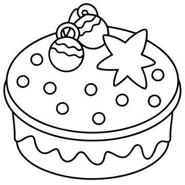 recommend clip art: coloring page for kids bold line art Christmas 