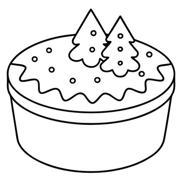 recommend clip art: coloring page for kids bold line art Christmas 