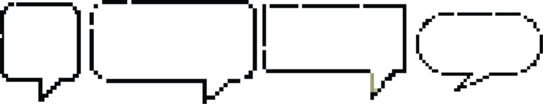 Empty speech bubble pixel art set. vector eps10