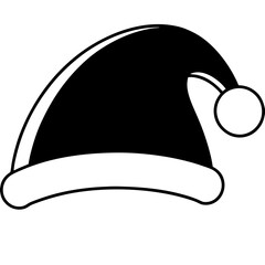Christmas silhouette Santa hat black