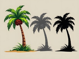 palm tree color and silhouette
