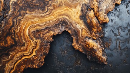 Obraz premium A background and wallpaper of wood with a brown and black pattern. The wood is carved and has a rough texture. The image has a moody and mysterious feel to it