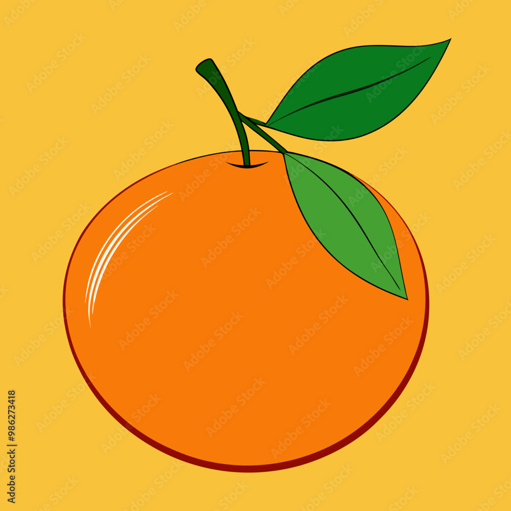 Wall mural orange and leaf vector illustration