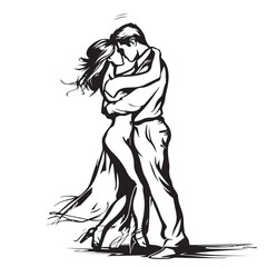 Tango Dance Dancing Couple Man And Woman Vector image isolated on transparent background