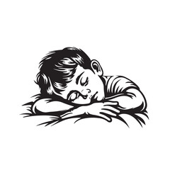 Sleeping Child image vector isolated on Transparent Background.