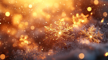 
fantasy light show christmas theme, warm lighting with snow and sparkles, 
