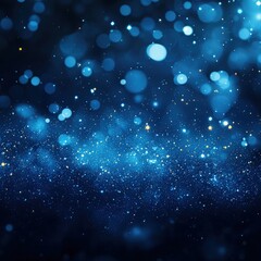 Blue glitter bokeh background