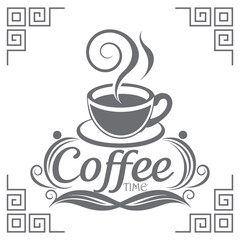 Minimalist coffee cup silhouette style vector art 